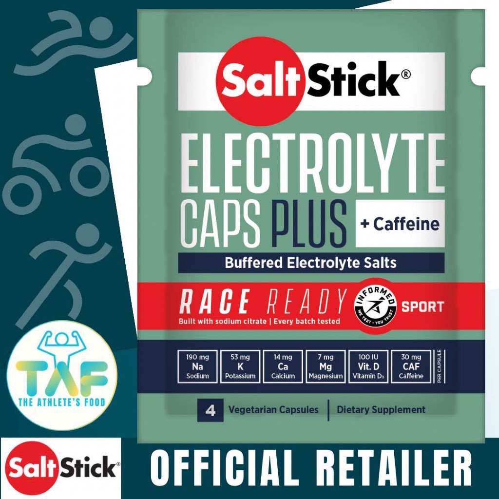 SaltStick Electrolyte Caps and Race Ready Caps Plus+Caffeine (4 caps/packet)